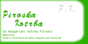 piroska kotrba business card